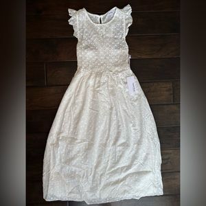Hashttag in trend white eyelet midi dress size XS